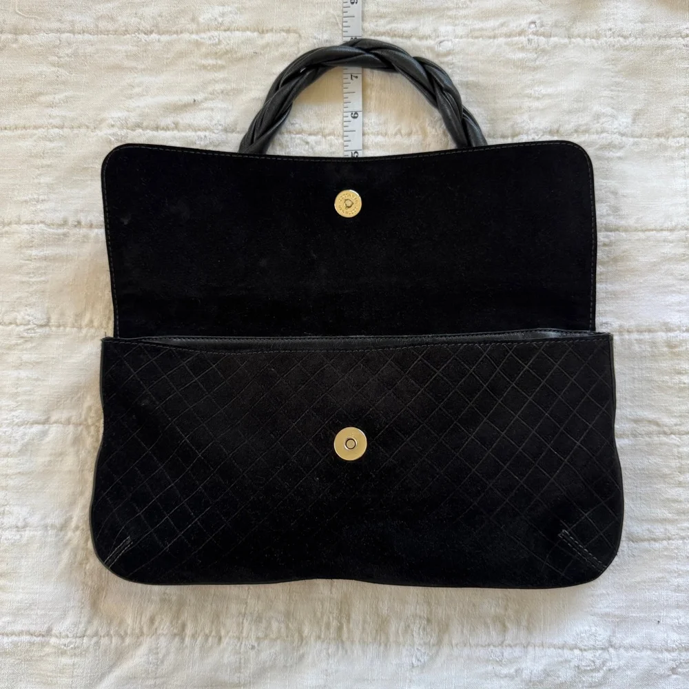 Coccinelle Suede Leather Shoulder Flap Bag / Convertible to a Clutch